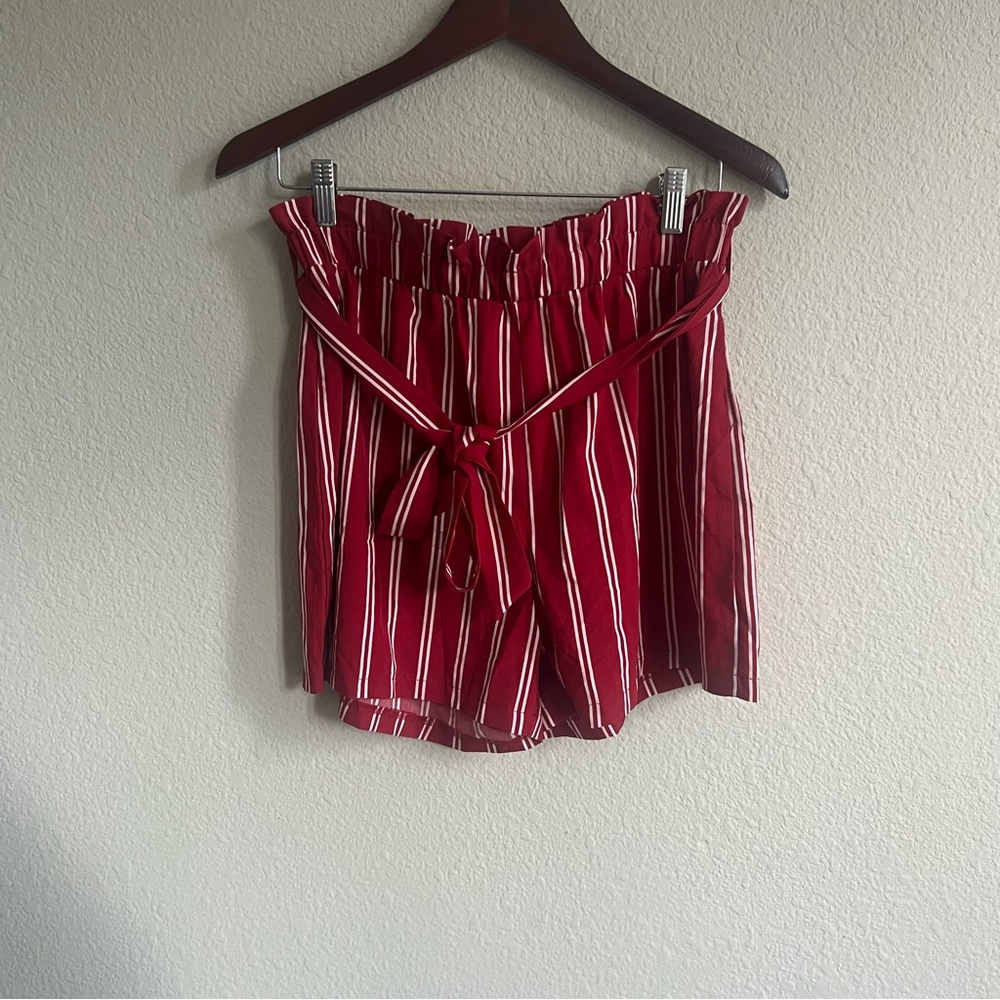 Red & White Striped Shorts